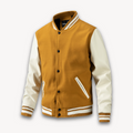 Men's varsity jacket – Classic fit – Wool-look body – Smooth leather-look sleeves – Snap button closure