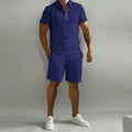 Men's Polo Shirt – Classic Fit – Cotton Blend – Short Sleeve – Zip Collar