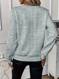 Women's Knit Sweater - Cable Knit - Zipper Collar - Long-Sleeved Comfortable Fit