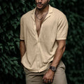 Men's Shirt - Short Sleeved - Light and Breathable - Button Closure - Relaxed Fit