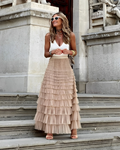 Women's Maxi Skirt - Layered Tulle - Voluminous A-line - Elegant and Airy