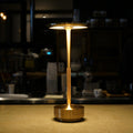 Brushed Brass And Wood Weighted Table Lamp