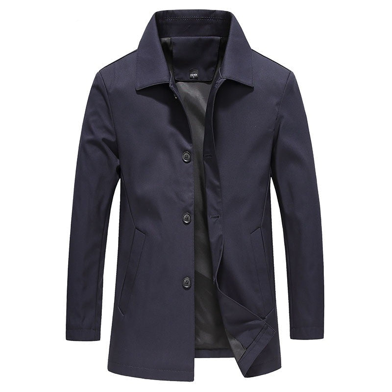 Tailored Fit Cotton Blend Trench Coat