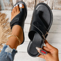 Women's Sandals - Genuine Leather - Open Toe - Comfortable Flat Sole - Casual Everyday