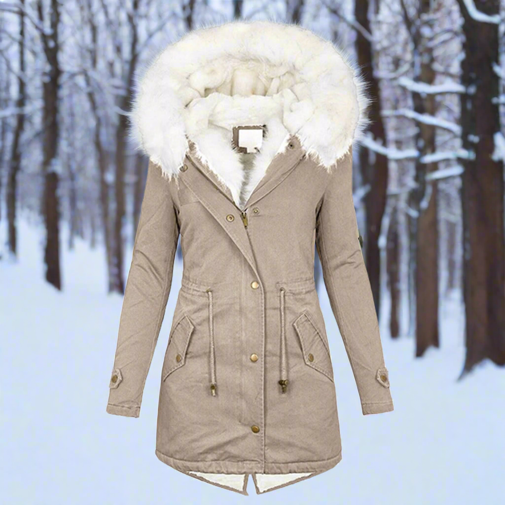 Water-Repellent Faux Fur Hood Parka Jacket