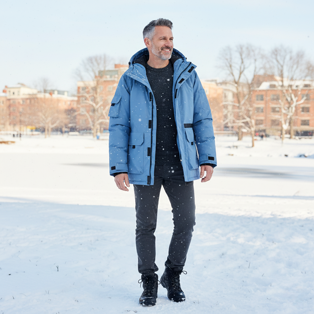Water-Resistant Insulated Hooded Down Jacket