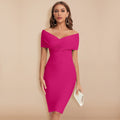 Women's Bodycon Dress - Off-Shoulder - Knee-Length - Elegant Tailored Design