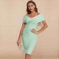 Women's Bodycon Dress - Off-Shoulder - Knee-Length - Elegant Tailored Design