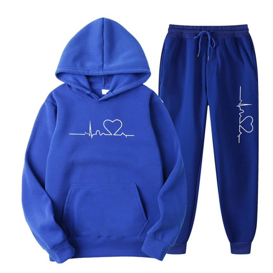 Two-Piece Graphic Print Relaxed Cotton Blend Tracksuit Set