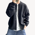 Men's Cardigan – Relaxed Fit – Soft Wool Texture – Button Closure – Ribbed Edges