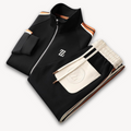 Men's Training Set – Slim Fit – Breathable Stretch Material – Zip Jacket & Drawstring Pants