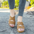 Women's Sandals - Orthopedic Comfort - Wedge Heel - Open Toe - Slip-on Casual