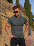 Men's Polo Shirt - Ribbed Knit - Slim Fit - Short-Sleeved - Stylish & Comfortable