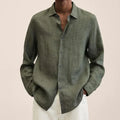 Men's Shirt - Lightweight Linen - Classic Fit - Long Sleeve with Button Closure