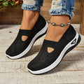 Women's Slip-On Sneakers – Breathable Knit – Cushioned Sole – Low Profile Comfort
