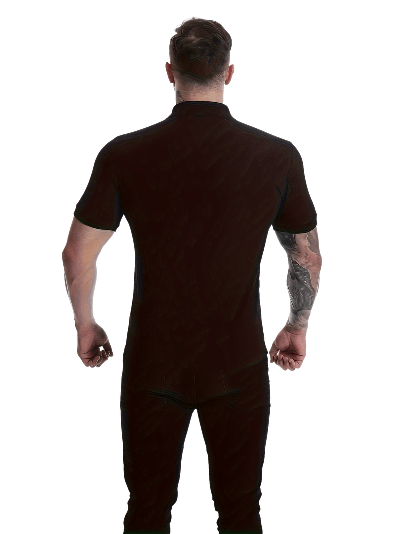 Men's Polo Shirt - Ribbed Knit - Slim Fit - Short-Sleeved - Stylish & Comfortable