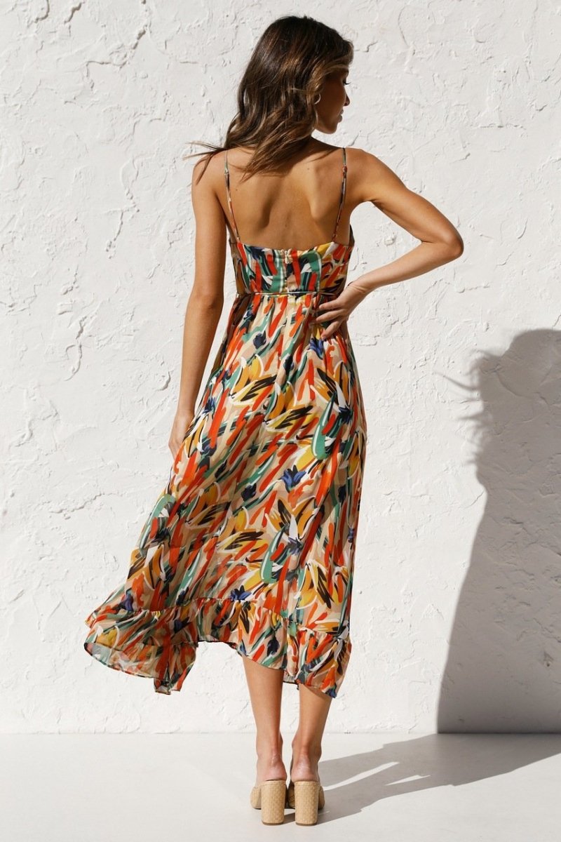 Light Chiffon Relaxed Fit Midi Dress