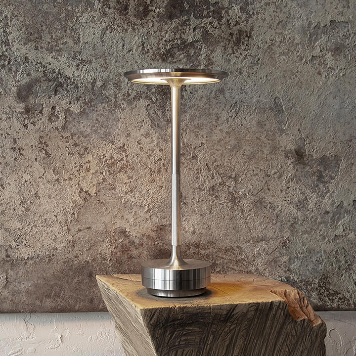 Brushed Brass And Wood Weighted Table Lamp