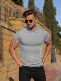 Men's Polo Shirt - Ribbed Knit - Slim Fit - Short-Sleeved - Stylish & Comfortable