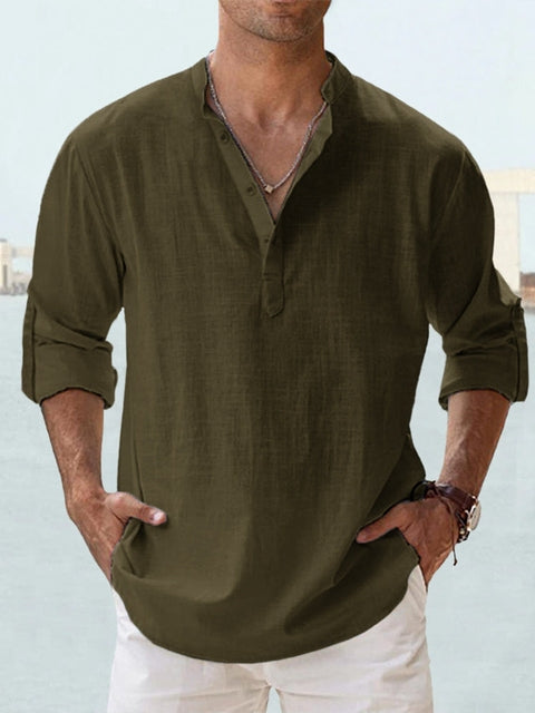 Sustainable Lightweight Grandad Collar Shirt