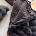 Minimalist Plush Faux-Fur Braided Throw Blanket