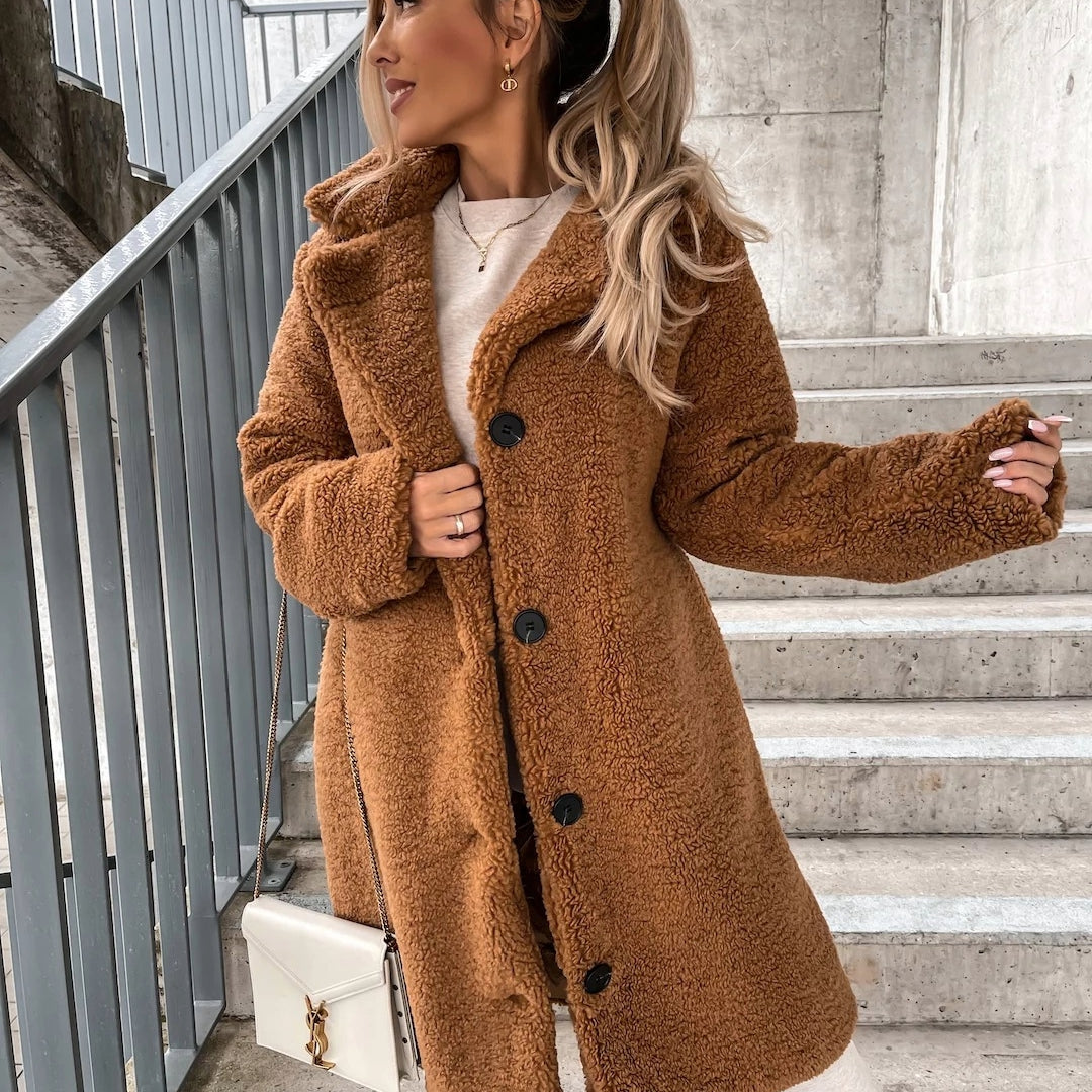 Sherpa Texture Oversized Long Coat