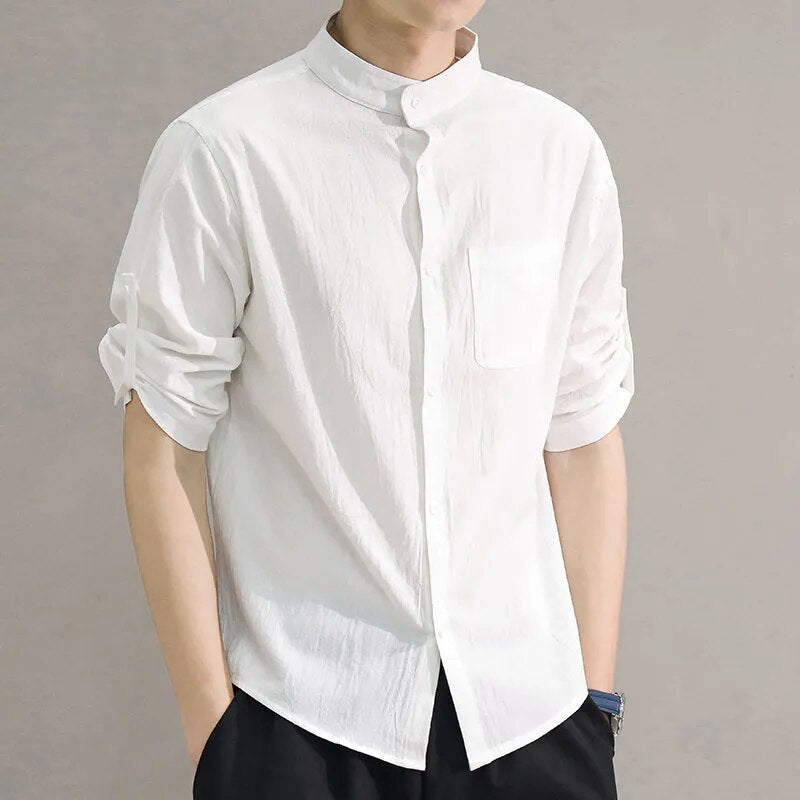Lightweight Mandarin Long Sleeve Shirt
