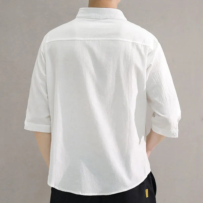 Lightweight Mandarin Long Sleeve Shirt