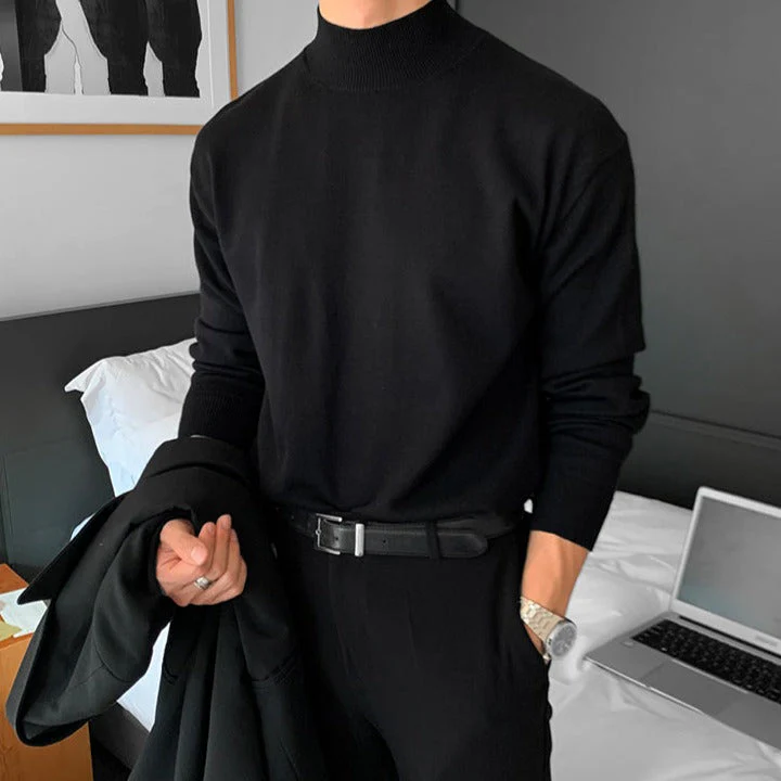 Slim Fit Mock Neck Knitted Top