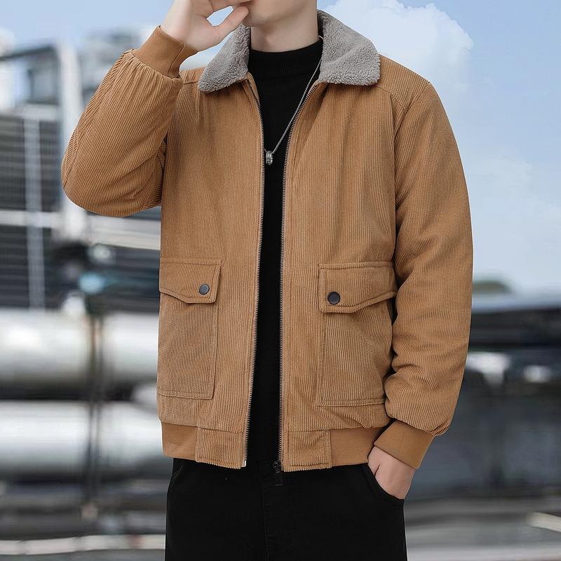 Corduroy Sherpa Collar Bomber Jacket