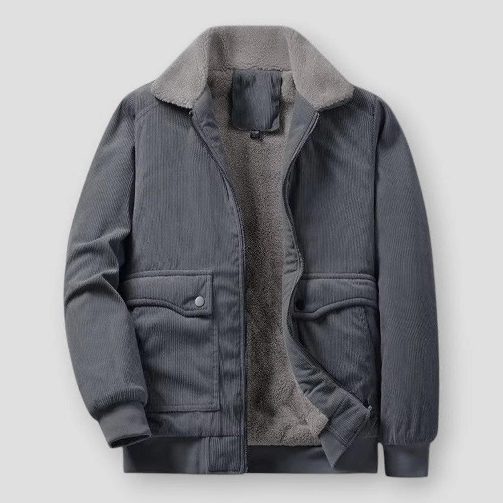 Corduroy Sherpa Collar Bomber Jacket