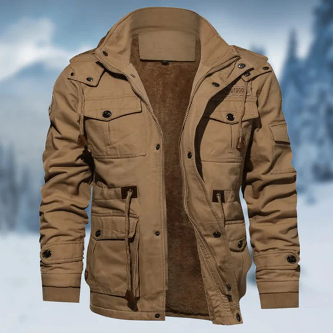 Cotton Blend Relaxed Fit Hip Length Jacket