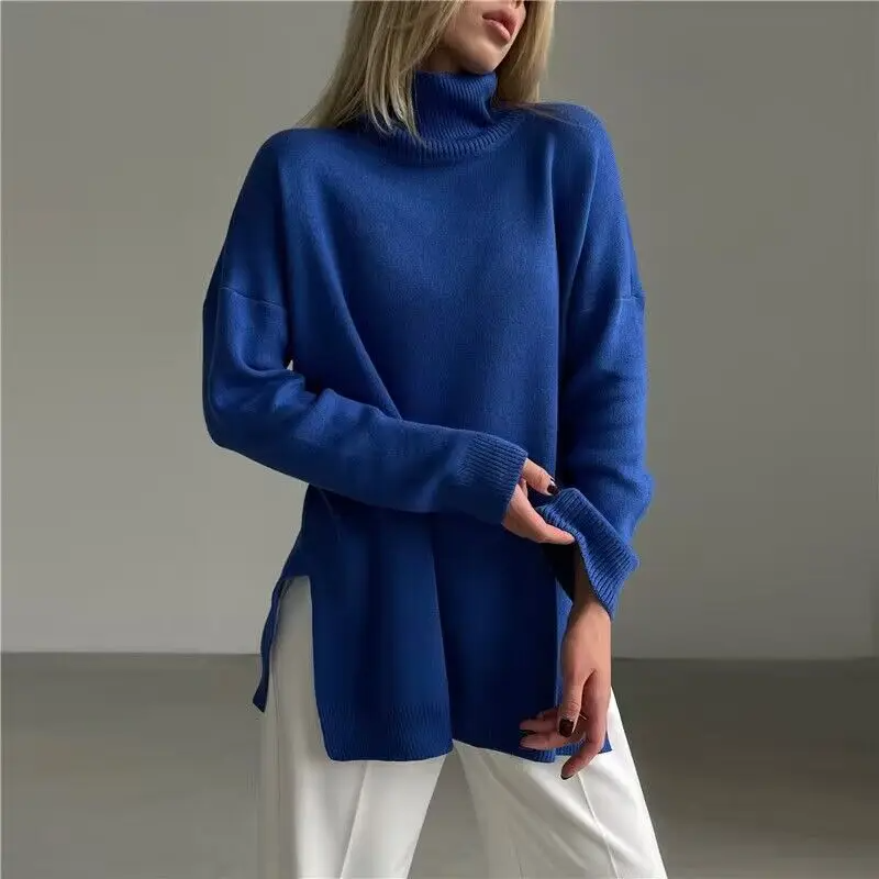 Oversized Fine Gauge Knit Turtleneck Sweater