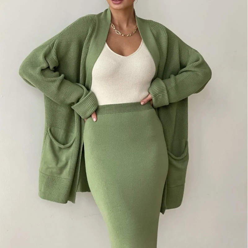 Knit Oversized High Waist Midi Set