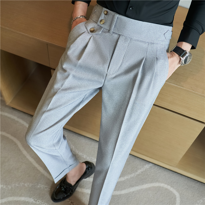 Woven Blend Slim Tapered Ankle Pants