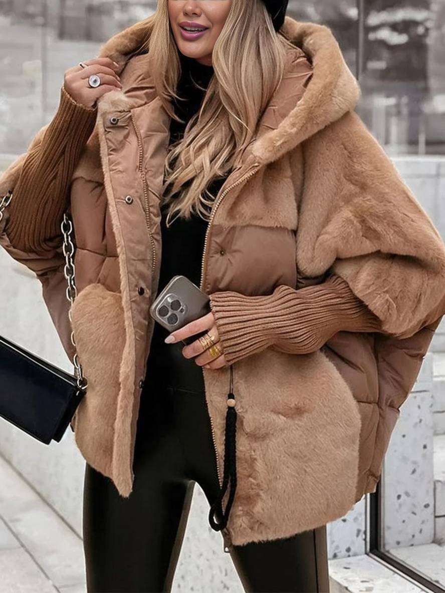 Oversized Hybrid High Neck Hood Coat