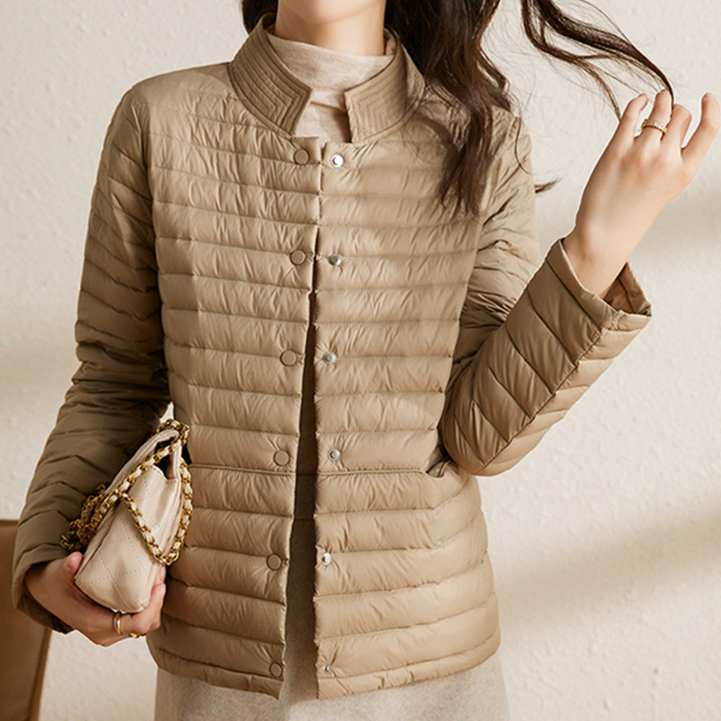 Quilted Slim Fit Stand Collar Jacket