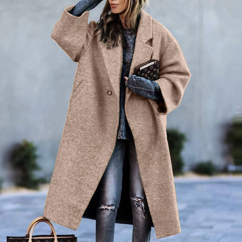 Woven Blend Oversized Long Coat