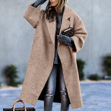 Woven Blend Oversized Long Coat