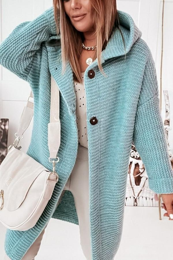 Chunky Knit Longline Hooded Cardigan
