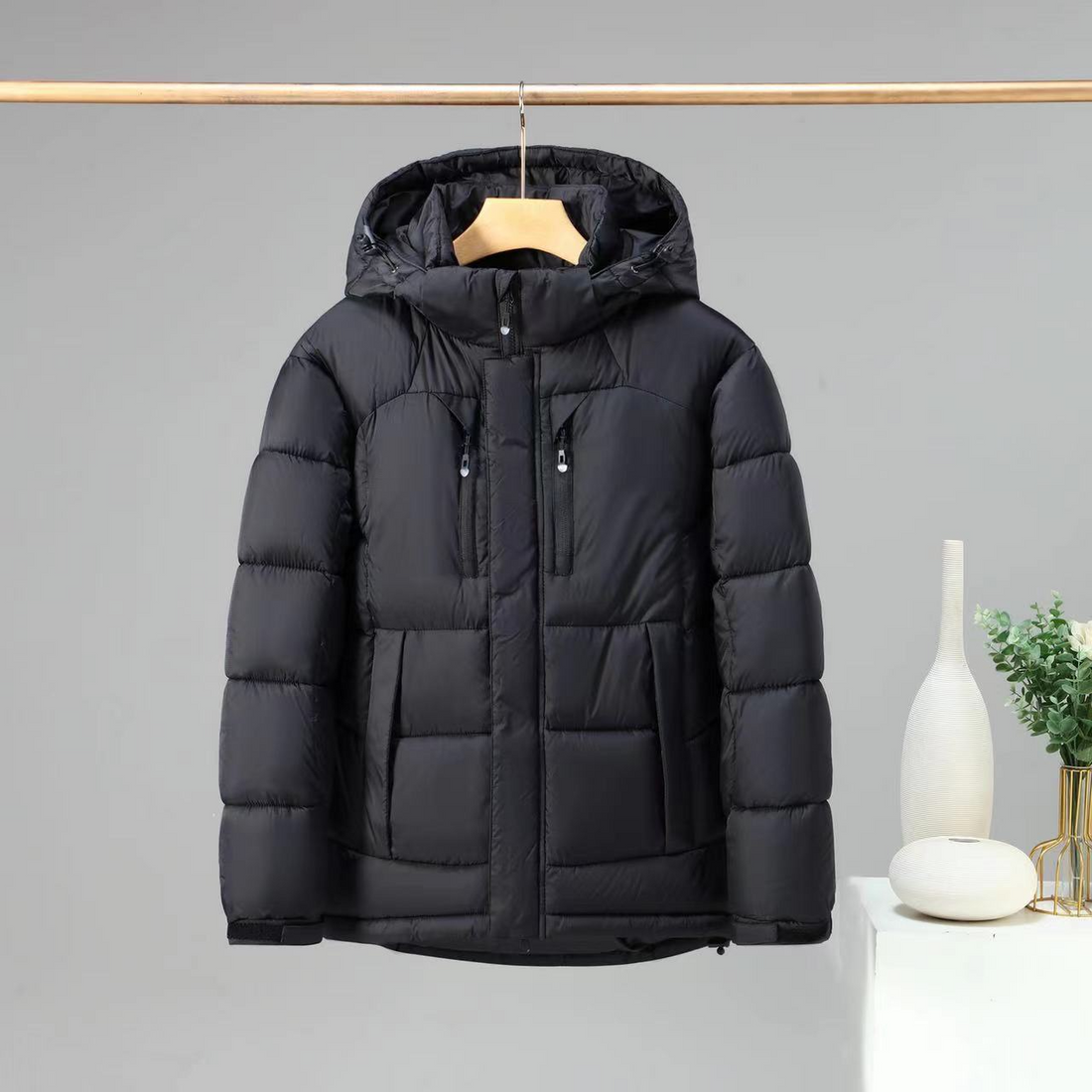 Insulated Detachable Hood Padded Jacket