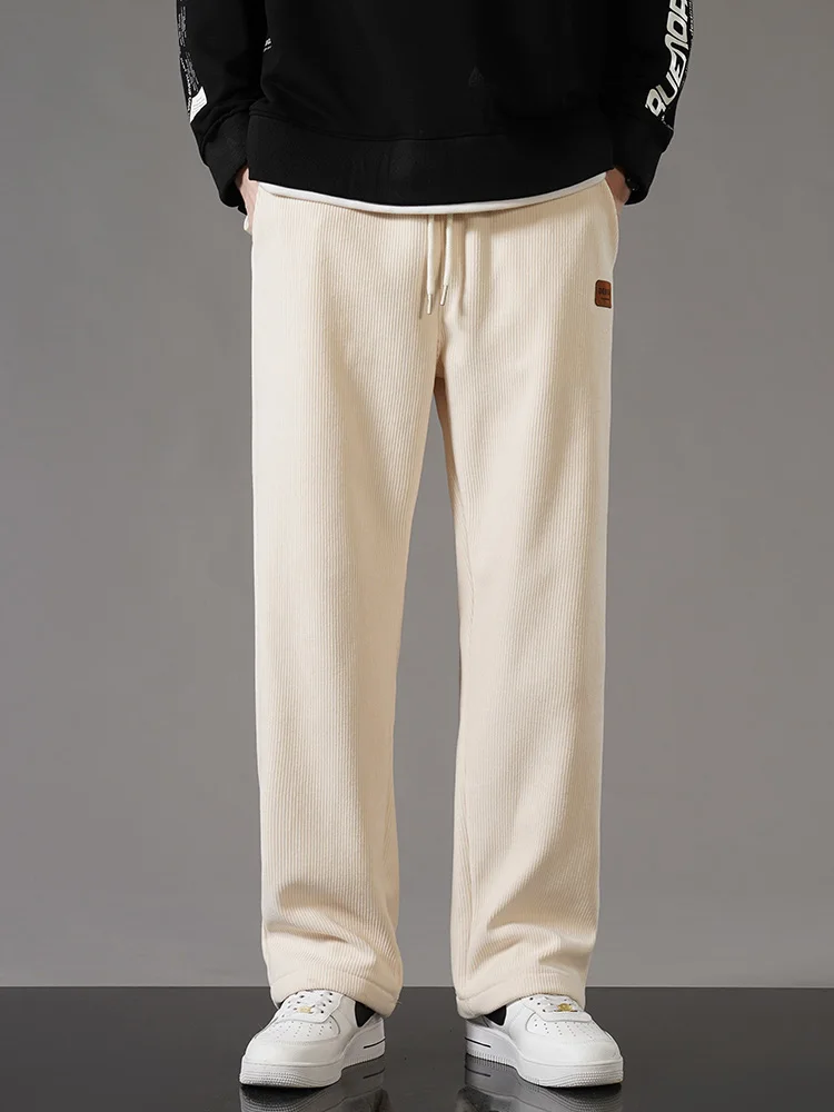 Fleece Lined Corduroy Loose Fit Jogger Pants