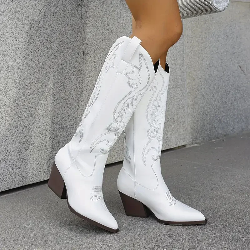 Knee High Embroidered Western Boots