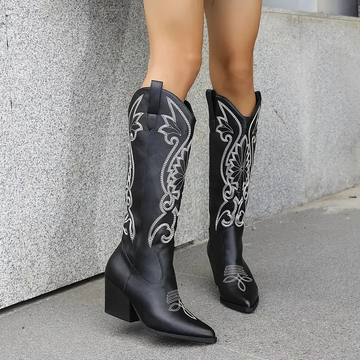 Knee High Embroidered Western Boots