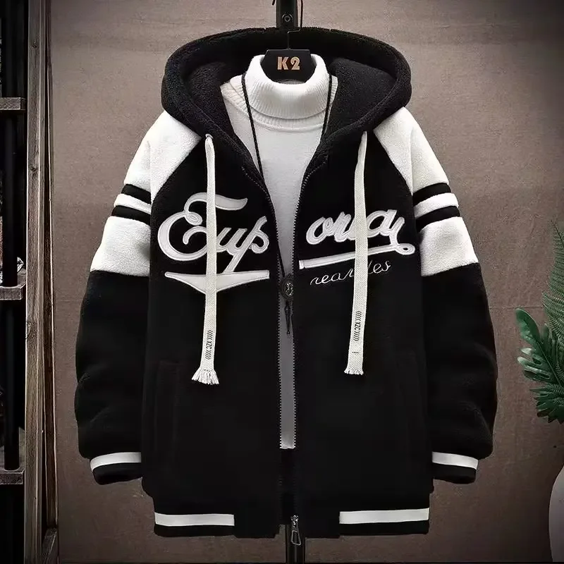 Wool Blend Embroidered Oversized Hooded Jacket