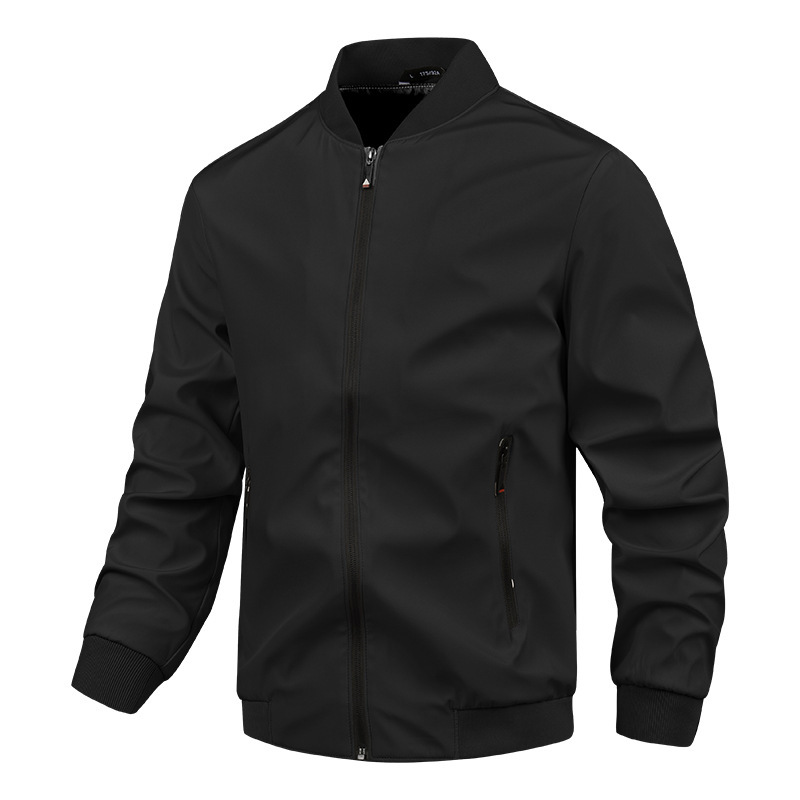 Windproof Stand Collar Regular Fit Jacket
