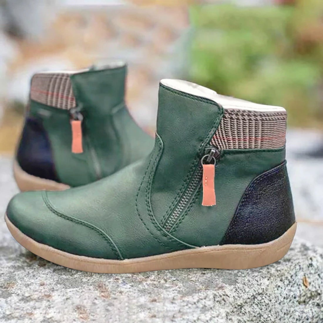 Leather Shock-Absorbing Slim Fit Ankle Boots