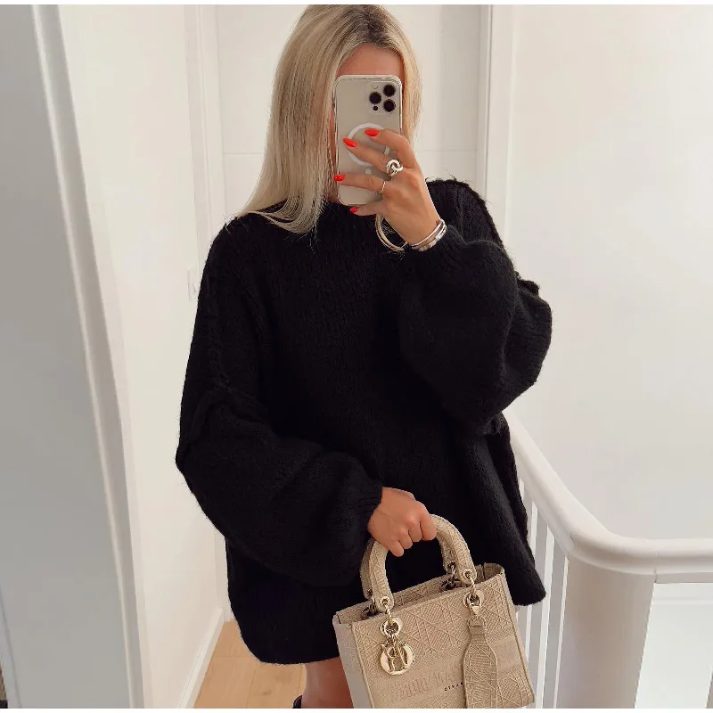 Oversized Relaxed Fit Balloon Sleeve Sweatshirt