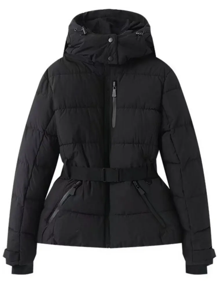 Waterproof Belted Insulated Puffer Ski Jacket