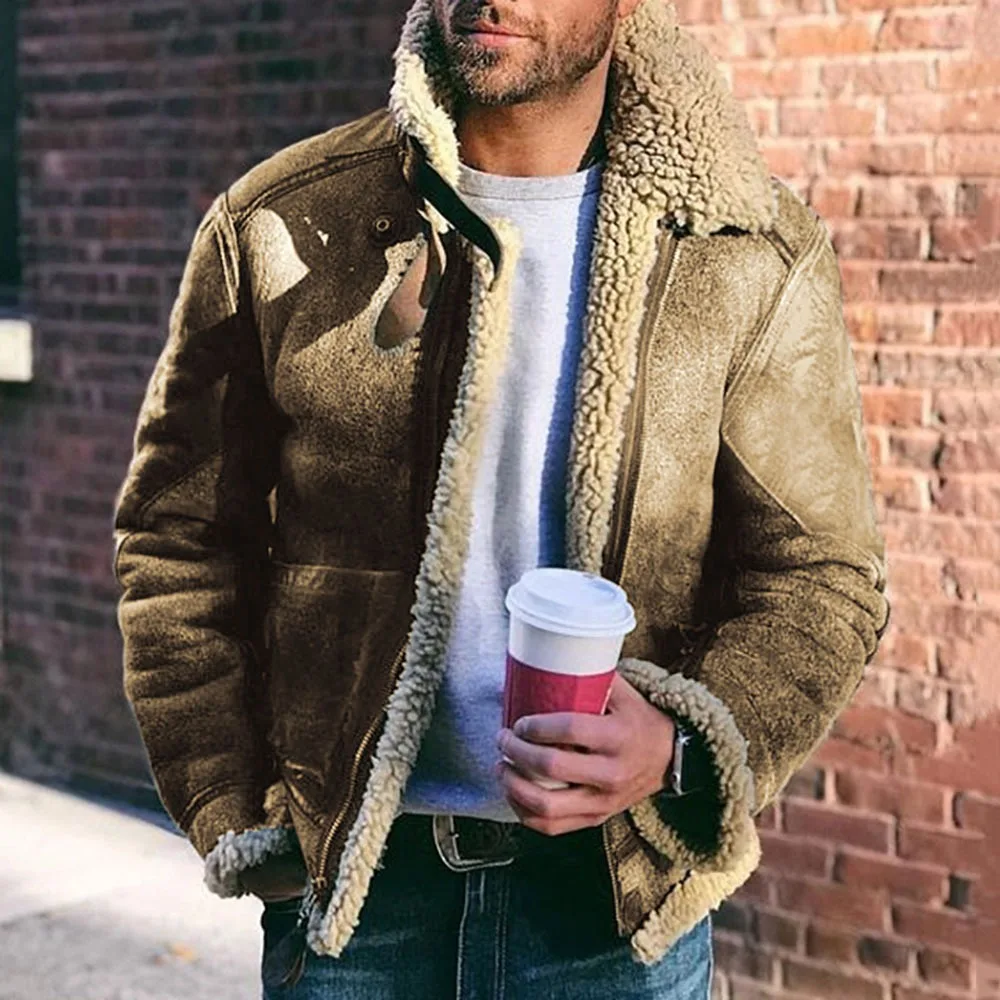 Faux Leather Fur Lined Structured Jacket